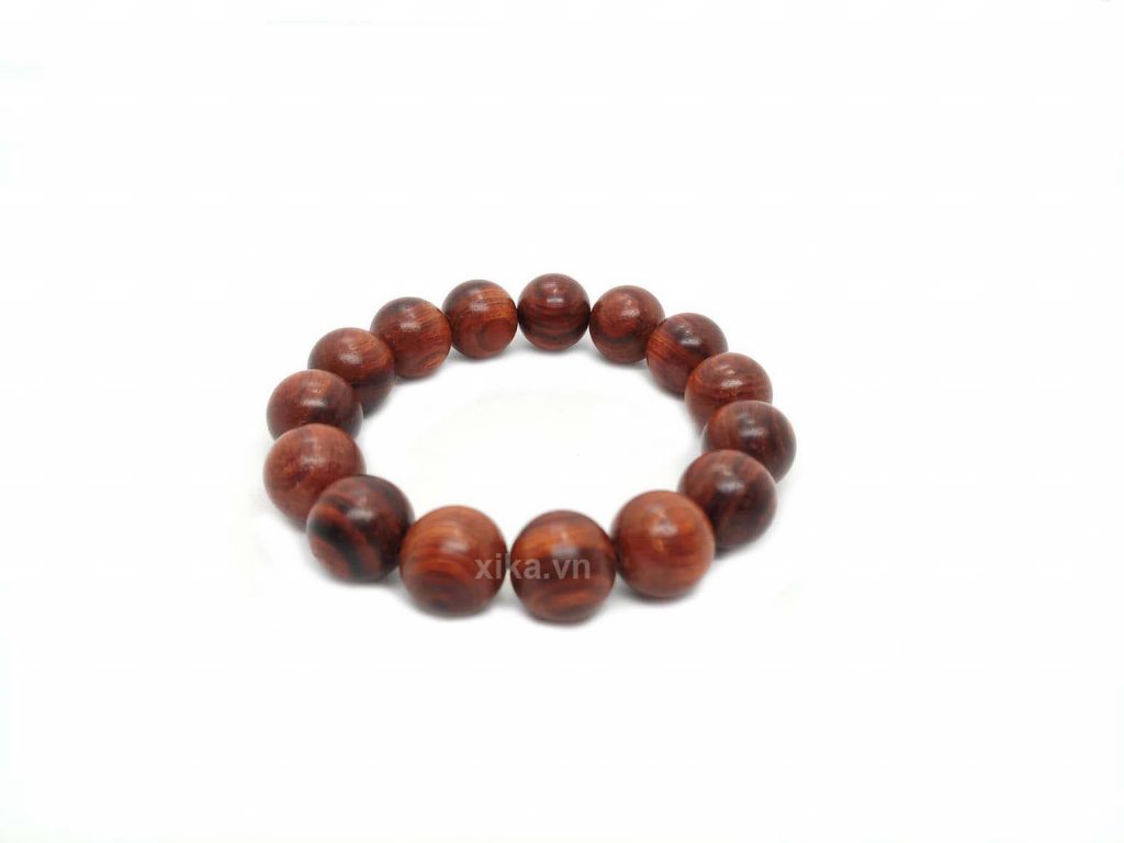 Vòng tay gỗ trắc 14mm (14 ly) – Vân Víp